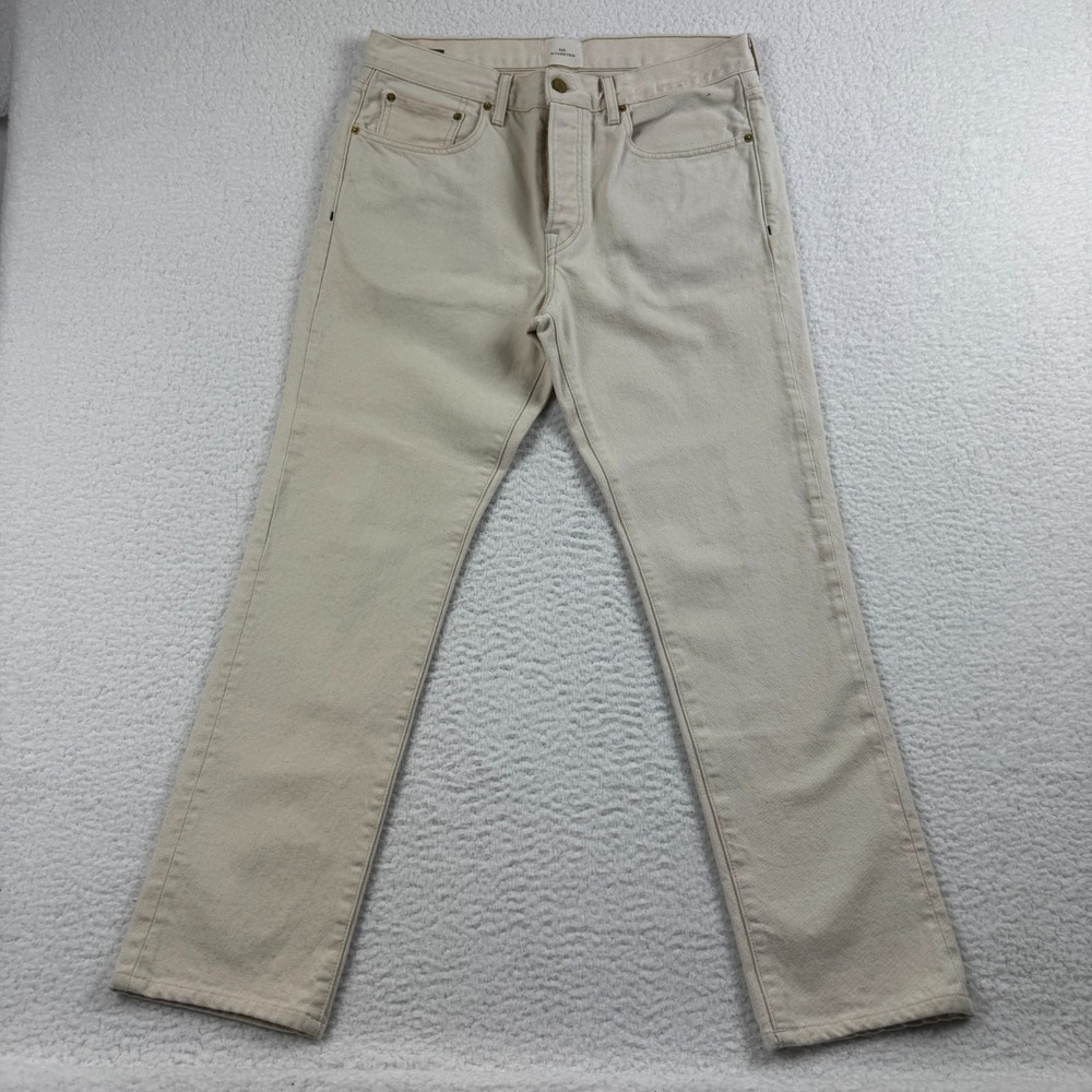 Sid Mashburn Jeans Mens 35x34 Beige Denim Streetwear Comfort Straight Button Fly